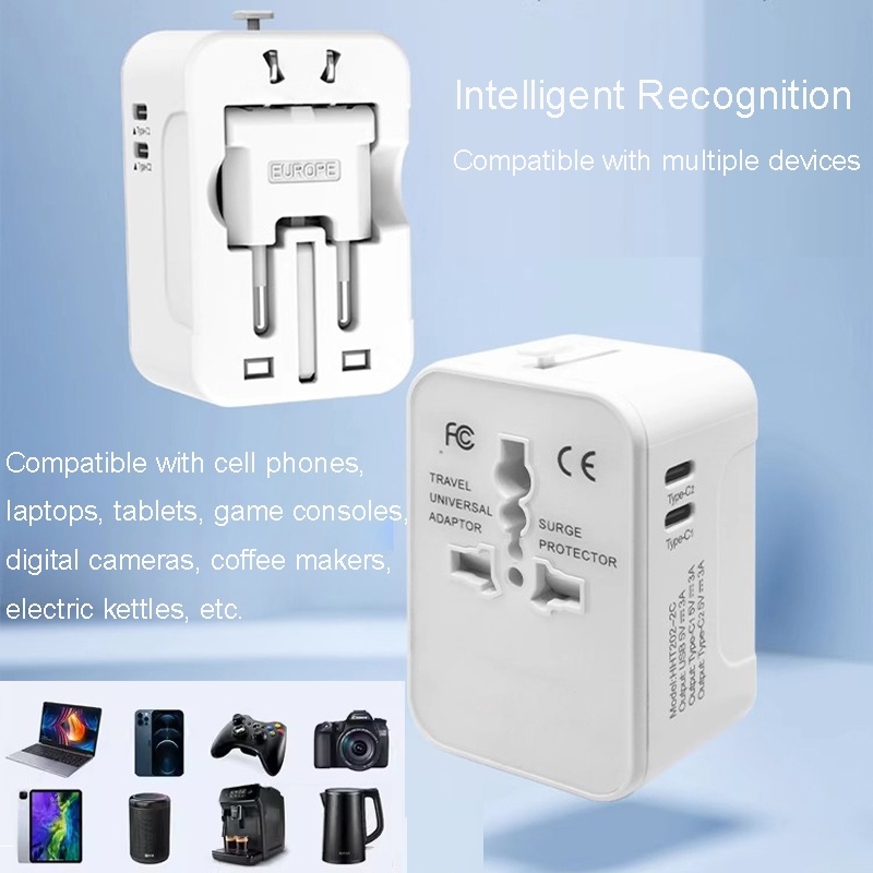 Universal Travel Adapter – Portable All-in-One Worldwide Plug with 3 USB Ports