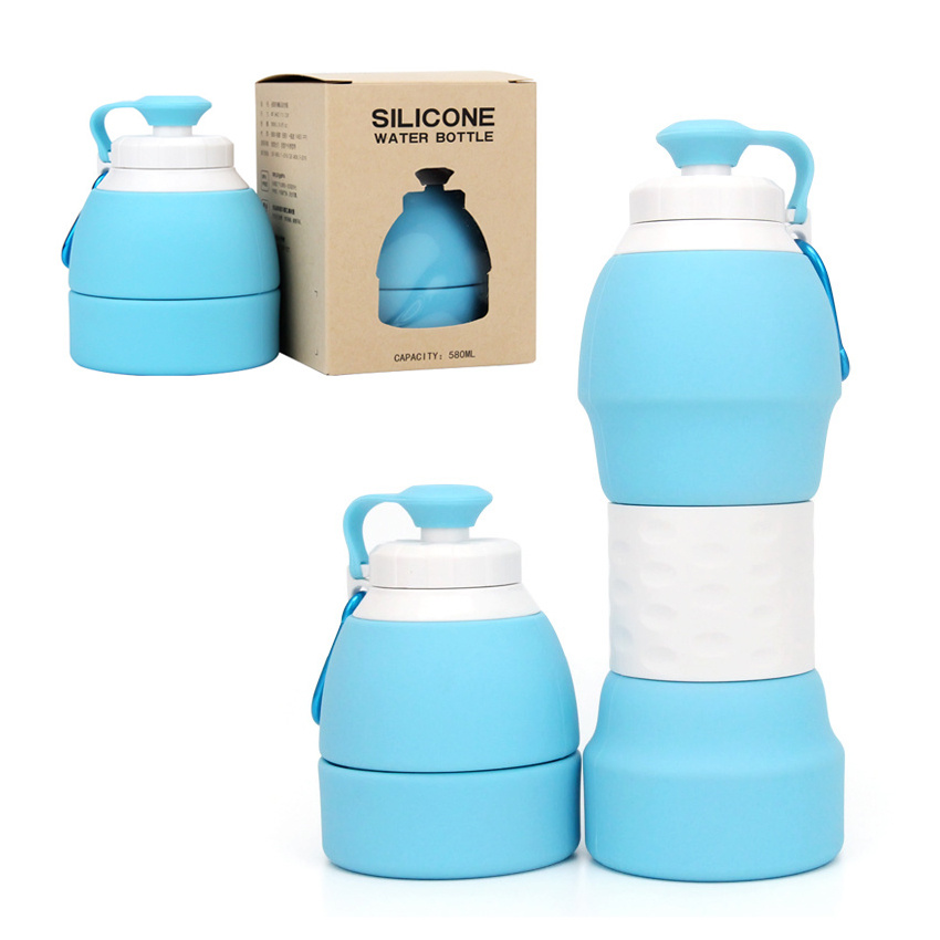 Silicone Folding Water Bottle – Portable Collapsible Sports Bottle for Travel & Outdoor Use - Image 3