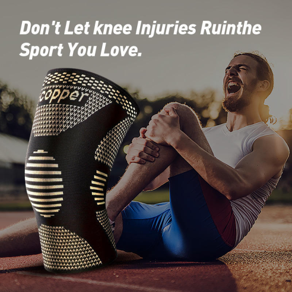 Copper Knee Pads with Shock-Absorbing Support for Sports & Fitness