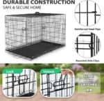 18,24,30,36,42,48" Dog Crates for Large Dogs Folding Mental Crates Dog Kennels