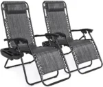 2-Pack of Outdoor Reclining Chairs Zero Gravity Chair Patio Pool Lounge Chairs