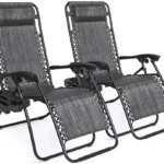 2-Pack of Outdoor Reclining Chairs Zero Gravity Chair Patio Pool Lounge Chairs