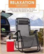 2-Pack of Outdoor Reclining Chairs Zero Gravity Chair Patio Pool Lounge Chairs - Image 2