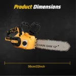 12 Inch Brushless Electric Chainsaw for DeWalt 20V Battery With Oiler - Image 2