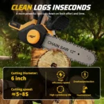12 Inch Brushless Electric Chainsaw for DeWalt 20V Battery With Oiler - Image 4